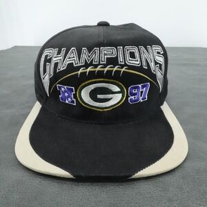 Vintage‎ Green Bay Packers Champions Hat 1997 Cap Black NFL Pro Line